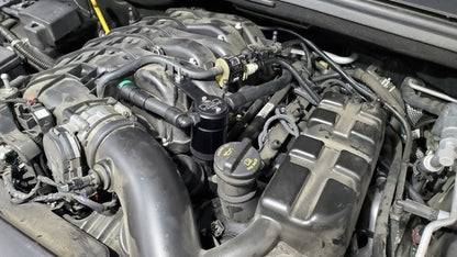 J&L 16-22 Dodge Durango / Jeep Grand Cherokee 3.6L Oil Separator 3.0 Passenger Side - Black Anodized 3074P-B 3074P-B Photo - Mounted