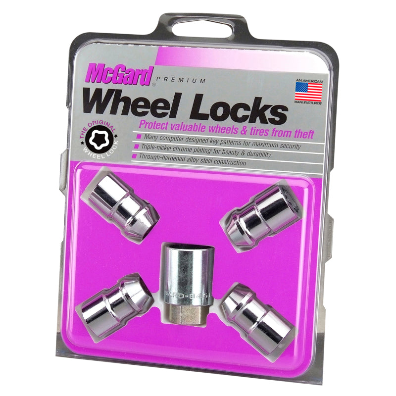 McGard Wheel Lock Nut Set - 4pk. (Cone Seat) 7/16-20 / 3/4 Hex / 1.46in. Length - Chrome 24132 24132 Photo - in package