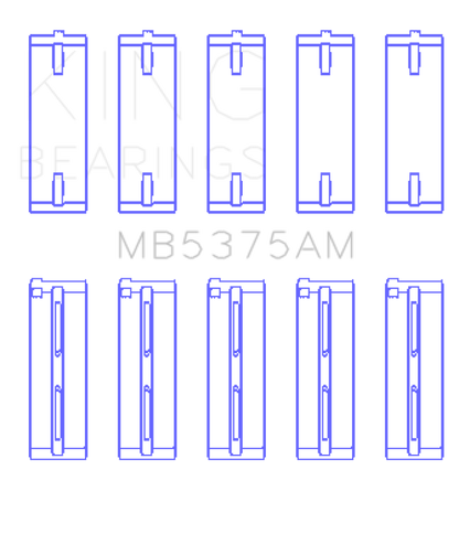 King Engine Bearings King Toyota 2ZZGE Crankshaft Main Bearing Set MB5375AM MB5375AM Photo - Primary