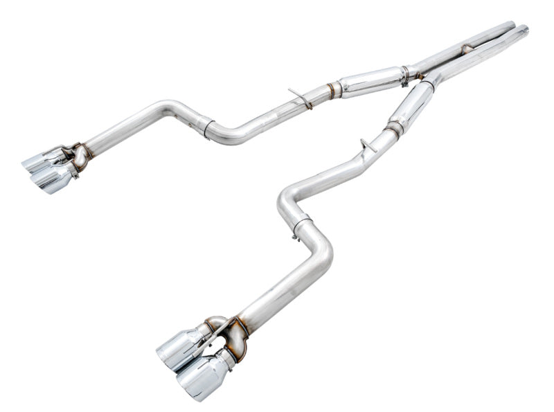 AWE Tuning 2015+ Dodge Challenger 6.4L/6.2L SC Track Edition Exhaust - Quad Chrome Silver Tips 3015-42136 3015-42136 Photo - Primary