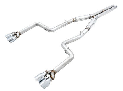 AWE Tuning 2015+ Dodge Challenger 6.4L/6.2L SC Track Edition Exhaust - Quad Chrome Silver Tips 3015-42136 3015-42136 Photo - Primary