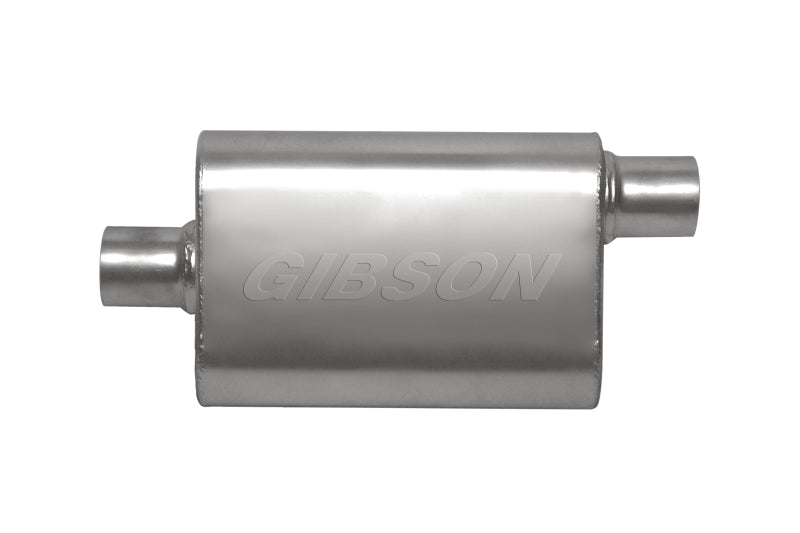 Gibson CFT Superflow Center/Offset Oval Muffler - 4x9x13in/2.25in Inlet/2.25in Outlet - Stainless 55121S 55121S Photo - Primary