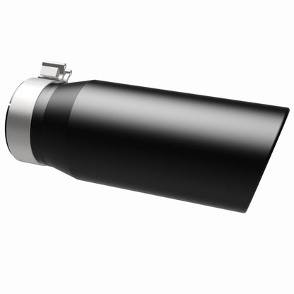 Magnaflow Tip Stainless Black Coated Single Double Round Single Outlet 5in Dia 4in Inlet 13in L 35240 35240 360 Degree Image Set