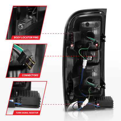 ANZO 2014-2018 Chevy Silverado 1500 LED Taillights Black 311289 311289 Photo - Unmounted