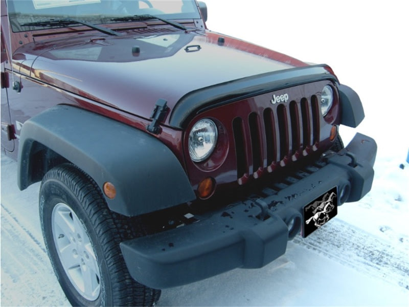 Stampede 2007-2018 Jeep Wrangler(JK) Vigilante Premium Hood Protector - Smoke 2911-2 2911-2 Photo - Mounted
