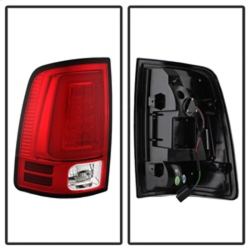 Spyder 13-14 Dodge Ram 1500 LED Tail Lights - Red Clear ALT-YD-DRAM13V2-LED-RC 5084071 5084071 Photo - Unmounted