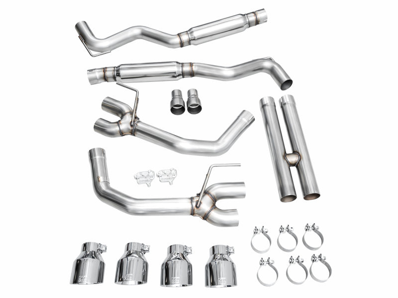 AWE Tuning AWE 2024 Ford Mustang Dark Horse S650 RWD Track Edition Catback Exhaust w/ Quad Chrome Silver Tips 3020-42375 3020-42375 Photo - out of package