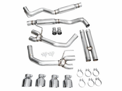 AWE Tuning AWE 2024 Ford Mustang Dark Horse S650 RWD Track Edition Catback Exhaust w/ Quad Chrome Silver Tips 3020-42375 3020-42375 Photo - out of package