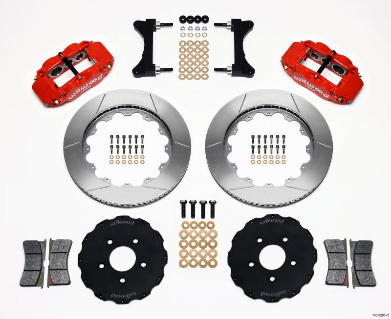 Wilwood Narrow Superlite 6R Front Hat Kit 14.00in Red Mitsubishi EVO VIII 140-9285-R 140-9285-R Photo - Primary