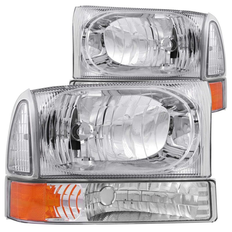 Anzo 2000-2004 Ford Excursion Crystal Headlights Chrome w/ LED 1pc 111081 Photo - Primary