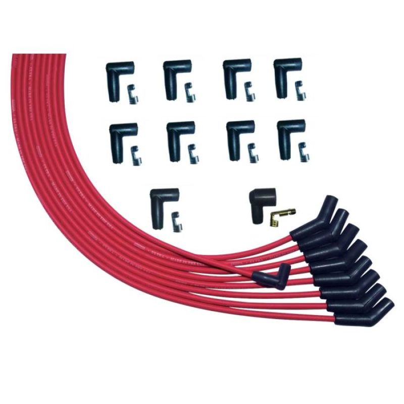 Moroso V8 135 Deg Plug Boots HEI Ultra Spark Plug Wire Set - Red 52009 52009 User 1