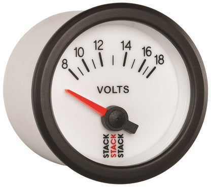 Autometer Stack 52mm 8-18V Electric Battery Voltage Gauge - White ST3266 ST3266 User 5