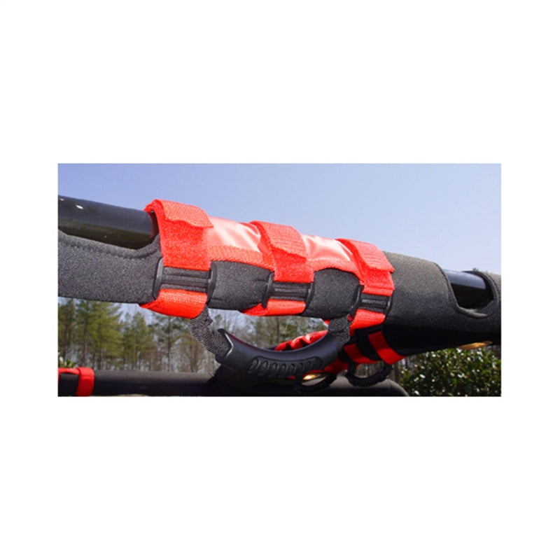 Rugged Ridge Ultimate Grab Handle Kit, Red; 55-18 Jeep CJ/Wrangler YJ/TJ/JK/JL 13505.03 Photo - Mounted