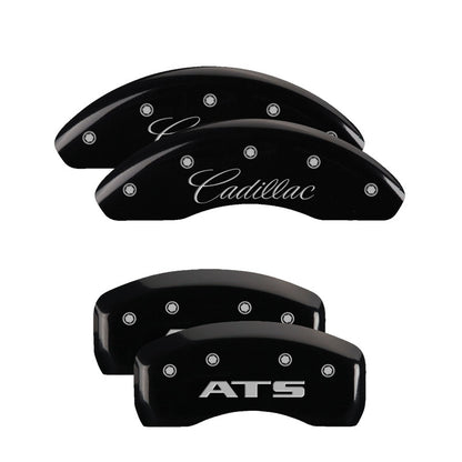 MGP 4 Caliper Covers Engraved Front Cadillac Engraved Rear ATS Black finish silver ch 35023SATSBK 35023SATSBK Photo - Primary
