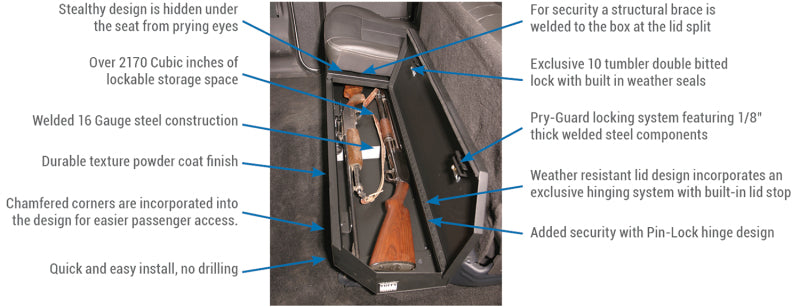 Tuffy Products Tuffy Ford F250 & F350 Superduty Underseat Lockbox W/ Keyed Lock 309-01 309-01 Photo - Close Up