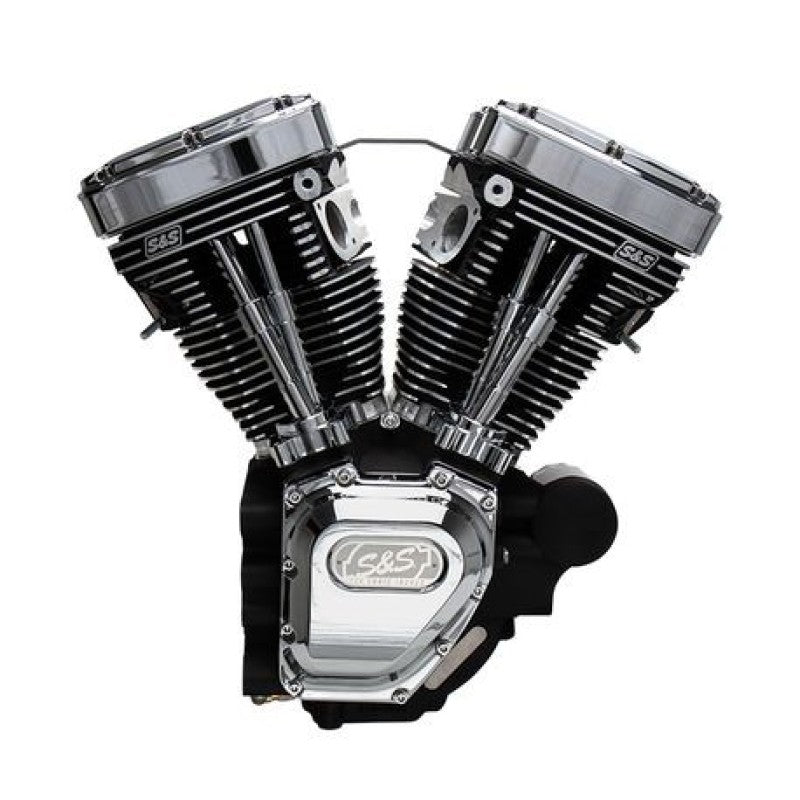 S&S Cycle 07-16 Touring Models T124 T-Series Long Block High Compression Engine - Wrinkle Black 310-0400A