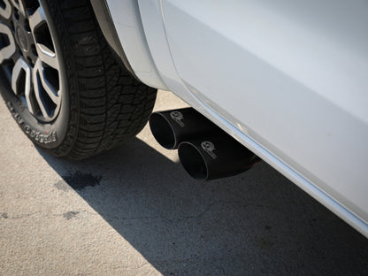 aFe Rebel Series 3in 304 SS Cat-Back Exhaust Side Exit w/ Black Tips 19 Ford Ranger L4-2.3L (t) 49-33111-B 49-33111-B Photo - Mounted