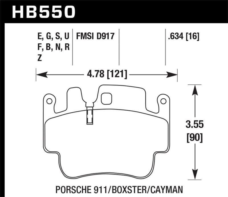 Hawk Performance Hawk 04-05 Porsche 911 3.6L 40th Anniversary Edition Front ER-1 Brake Pads HB550D.634 HB550D.634 Photo - Primary