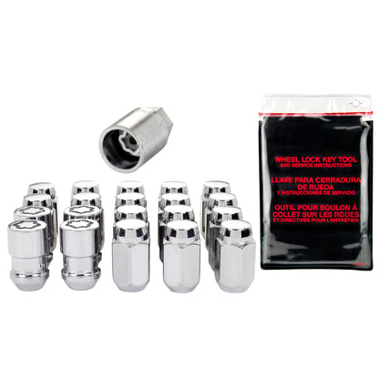 McGard 5 Lug Hex Install Kit w/Locks (Cone Seat Nut) M12X1.5 / 13/16 Hex / 1.5in. Length - Chrome 84557 84557 Photo - out of package