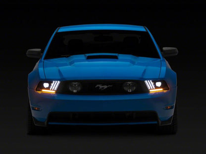 Raxiom 10-12 Ford Mustang LED Projector Headlights SEQL Turn Signals- Blk Housing (Clear Lens) 426685 426685 Photo - Close Up