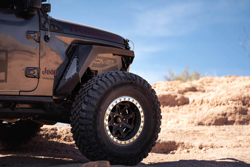 DV8 Offroad 2018+ Jeep Wrangler JL Front Inner Fenders - Black INFEND-03FB INFEND-03FB Photo - Mounted