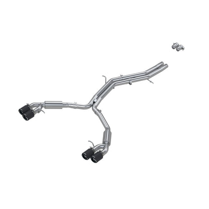 MBRP 18-21 Audi S5 Coupe/S4 Sedan T304 SS 2.5in Cat-Back Quad Rear Exit Exhaust - Carbon Fiber Tips S46073CF S46073CF Photo - Primary