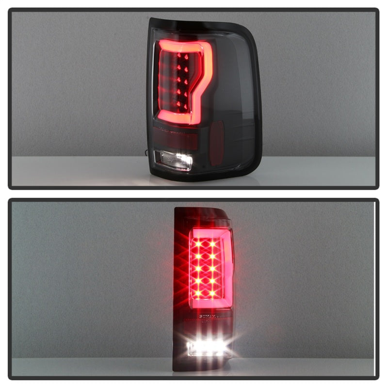 Spyder 04-08 Ford F-150 Projector Tail Lights - Light Bar DRL LED - Black ALT-YD-FF15004V2-LBLED-BK 5084170 5084170 Photo - Unmounted