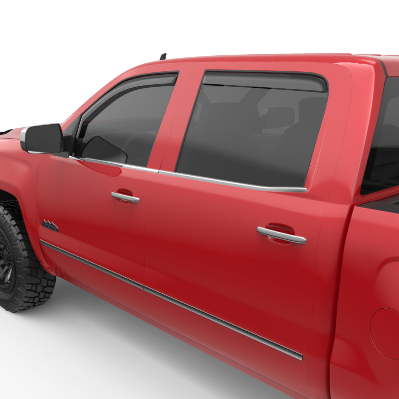 EGR 14+ Chev Silverado/GMC Sierra Dbl Cab In-Channel Window Visors - Set of 4 - Matte (571675) 571675 571675 Photo - Close Up