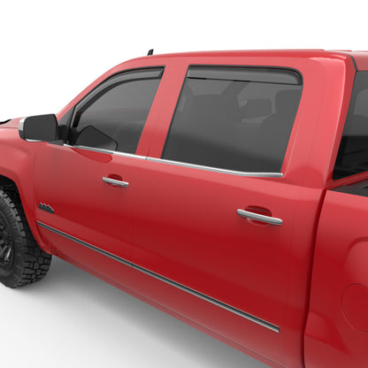 EGR 14+ Chev Silverado/GMC Sierra Dbl Cab In-Channel Window Visors - Set of 4 - Matte (571675) 571675 571675 Photo - Close Up
