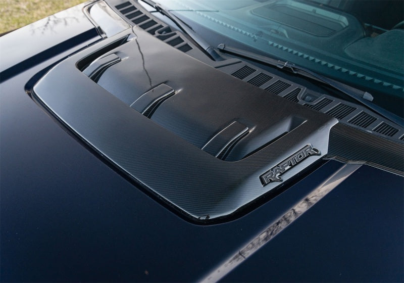 Ford Racing 21-24 Ford F150 Raptor Carbon Fiber Hood Vent - Gloss M-16628-FG M-16628-FG Photo - Mounted