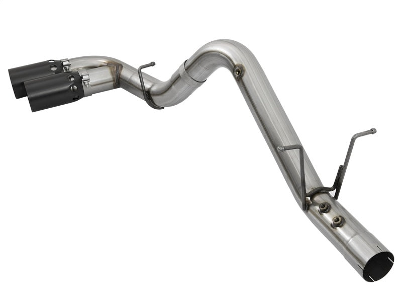 aFe Rebel XD Series 4in 409 Stainless Steel DPF-Back Exhaust w/Dual Black 49-44089-B Photo - Unmounted