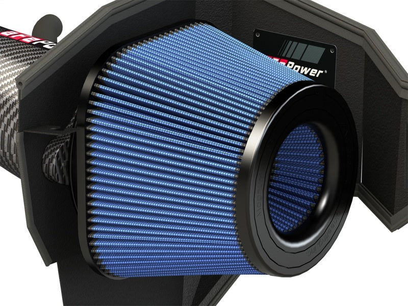 aFe Track Series Carbon Fiber Cold Air Intake System w/Pro 5R Filter Media 54-12172-C Photo - Unmounted