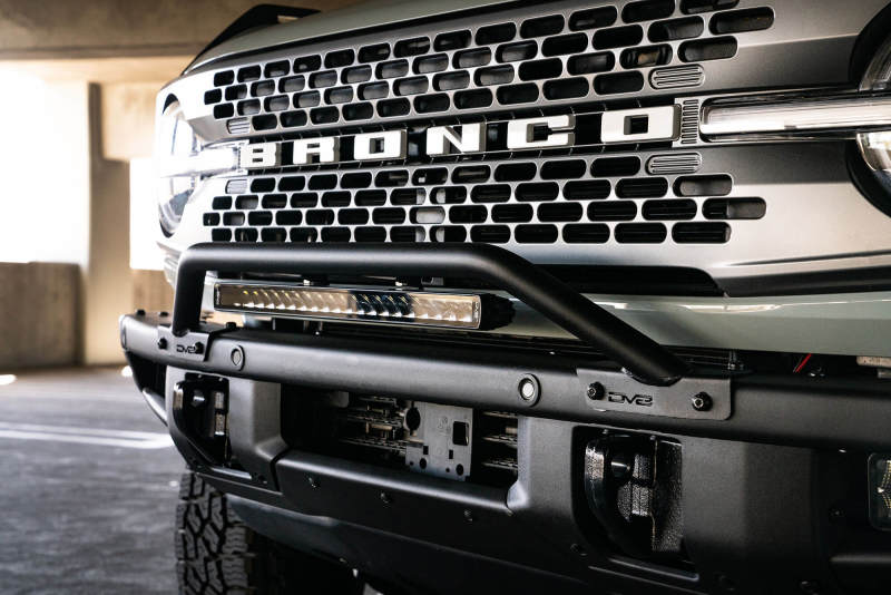 DV8 Offroad 2021-2022 Ford Bronco (Not For Factory Plastic Bumper) Factory Bumper Bull Bar - Black LBBR-06 LBBR-06 Photo - Close Up
