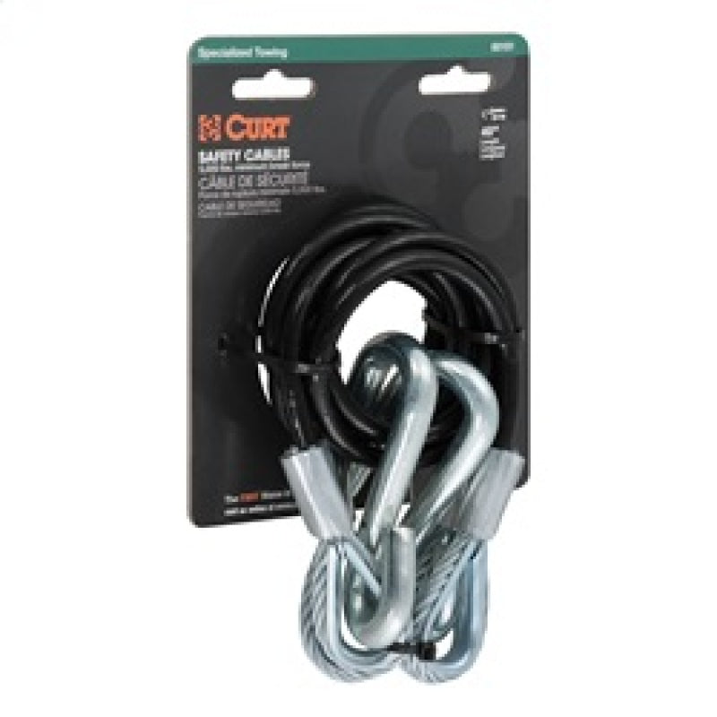 RockJock Curt Towing Safety Cable Kit 44 1/2in Long w/ 2 Snap Hooks 5000lbs 2-Pack RJ-80151