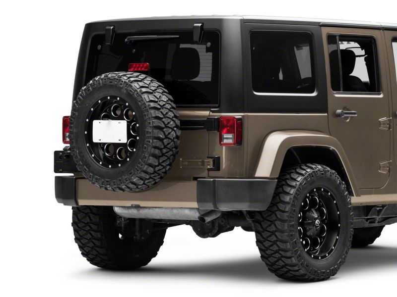 Raxiom 07-18 Jeep Wrangler JK Axial Series License Plate Bracket w/ LED Brake Light J132759 J132759 Photo - Close Up