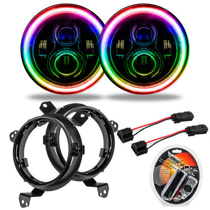 ORACLE Lighting Oracle Jeep Wrangler JL/Gladiator JT 7in. High Powered LED Headlights (Pair) - ColorSHIFT 5769J-330 5769J-330 Photo - Primary
