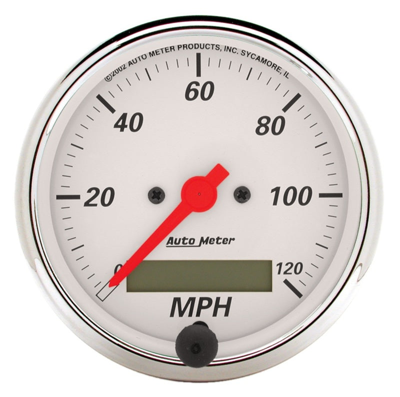 Autometer Gauge 3-1/8" Speedometer, 0-120 MPH, Electric Arctic White 1388 Photo - Primary