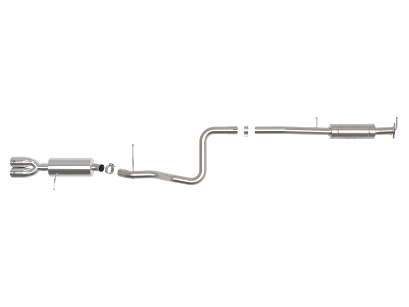 aFe Takeda Series 2 1/2in 304 SS Cat-Back 14-19 Ford Fiesta L4-1.6L (t) w/Polished Tip 49-33140-P 49-33140-P Photo - Unmounted