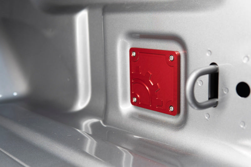 BuiltRight Industries 2020 Jeep Gladiator Bed Plug Plate Cover (Alum) - Red 110016 110016 Photo - Mounted