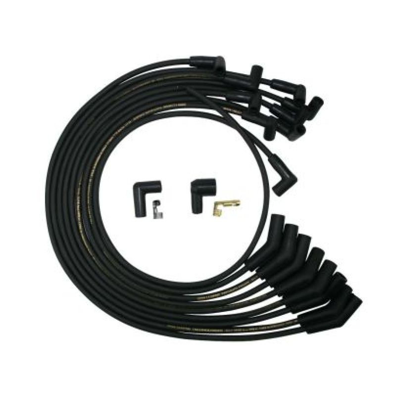 Moroso Ford 351W Over V/C HEI Unsleeved 135 Degree Mag Tune Ignition Wire Set - Black 9872M