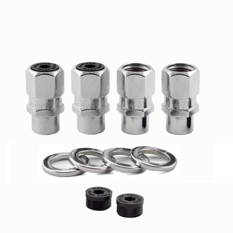 McGard Hex Lug Nut (Drag Racing Short Shank) M12X1.5 / 13/16 Hex / 1.6in. Length (4-Pack) - Chrome 60129 60129 Photo - Primary