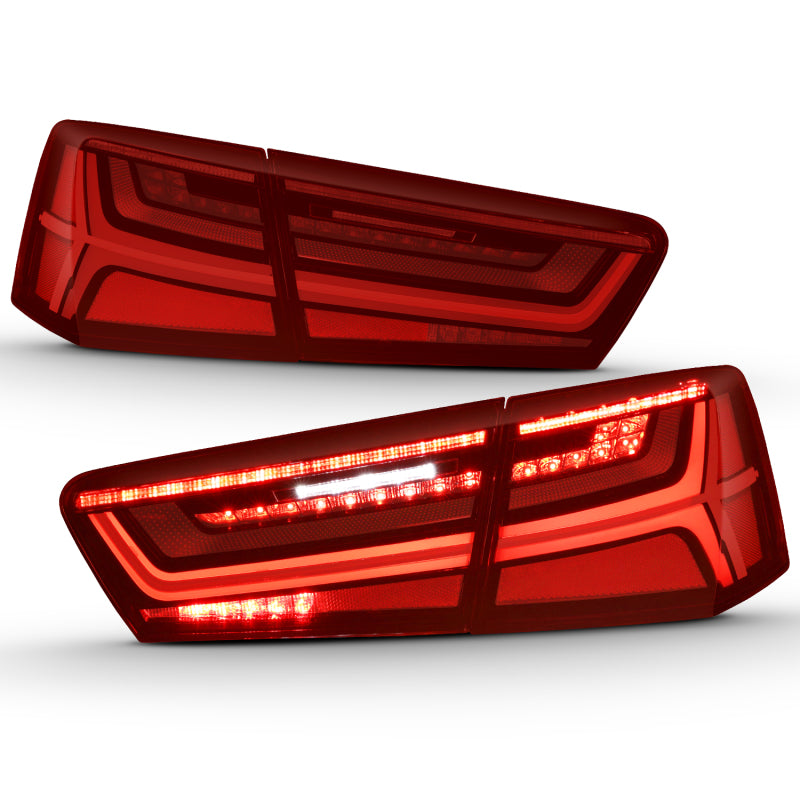 ANZO 2012-2018 Audi A6 LED Taillight Black Housing Red/Clear Lens 4 pcs (Sequential Signal) 321353 321353 Photo - Unmounted
