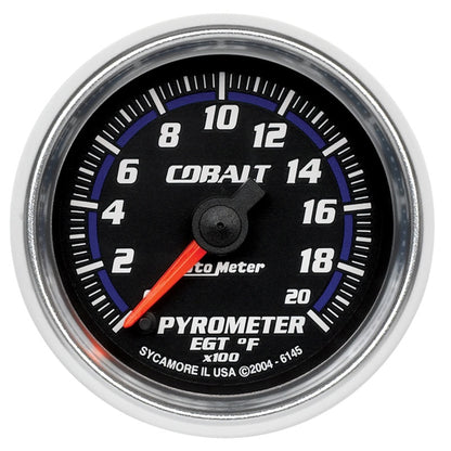 Autometer 2-1/16" Pyrometer, 0-2000 °F, Stepper Motor, Cobalt 6145 Photo - Primary