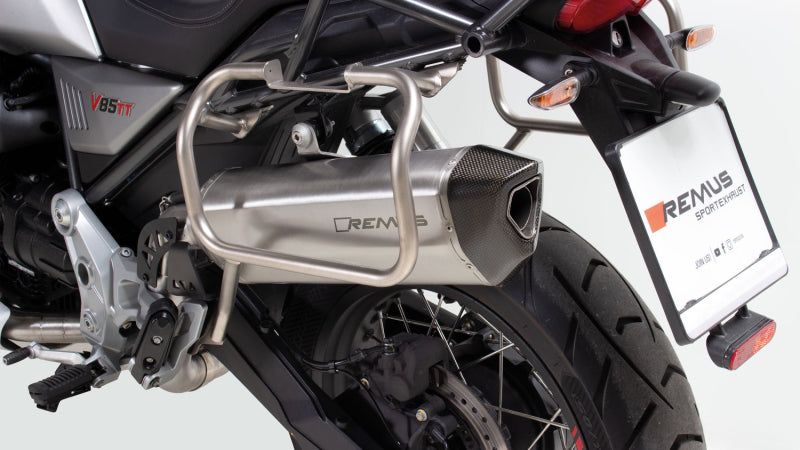 Remus 2019 Moto Guzzi V85 TT Black Hawk Stainless Steel Race Slip On 64583 455519 64583 455519 User 1