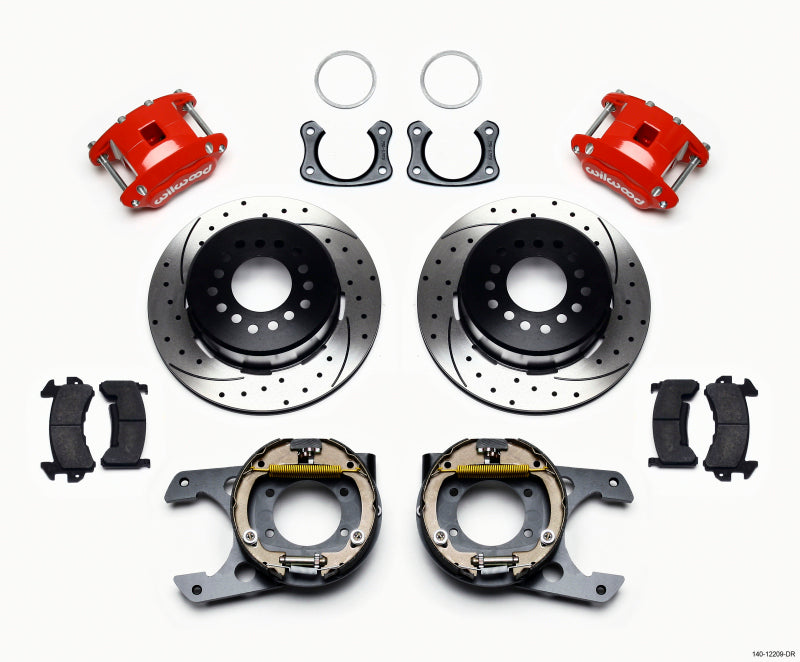 Wilwood D154 P/S P-B Kit, Drilled-Red, New Big Ford 2.50" Offset 140-12209-DR Photo - Primary