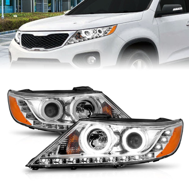 Anzo 2011-2013 Kia Sorento Projector Headlights w/ Halo Chrome (CCFL) 111249 Photo - Primary