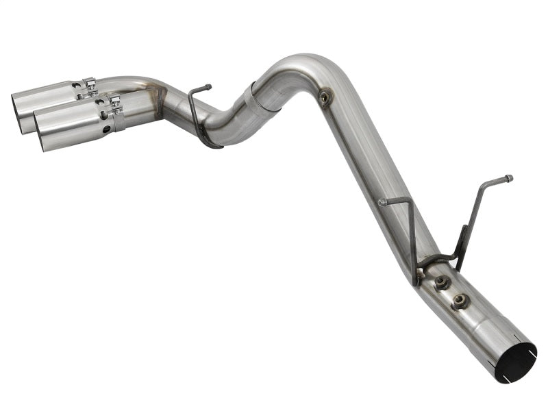 aFe Rebel XD Series 4in 409 Stainless Steel DPF-Back Exhaust w/Dual Polish 49-44089-P Photo - Unmounted