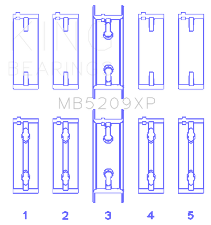 King Engine Bearings King Mitsubishi 4G63/4G64 7 Bolt 2nd Gen DSM and EVO I-IV (Size STDX) Performance Main Bearing Set MB5209XPSTDX MB5209XPSTDX Photo - Primary