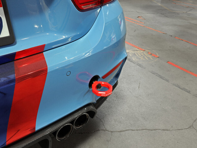 aFe Control Rear Tow Hook Red BMW F-Chassis 2/3/4/M 450-502002-R 450-502002-R Photo - Mounted