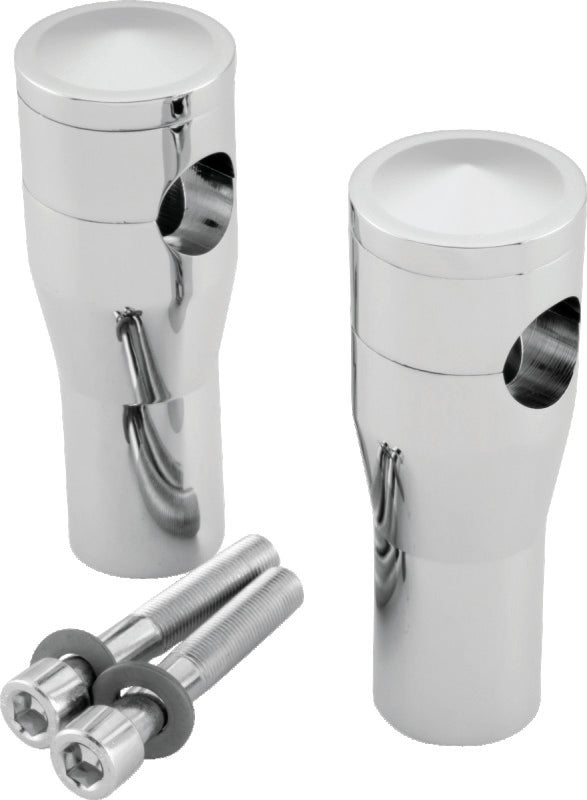 Bikers Choice 4 Inch Chrome Smooth Top Risers for BC or DNA Springer Front End 601951 601951 Photo - Primary